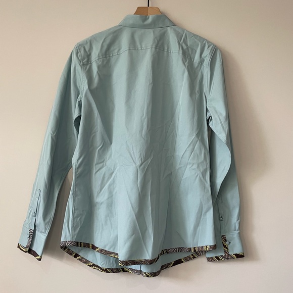 Brooks Brothers NWT fitted paisley trip button down dress shirt size 12 - Picture 8 of 9